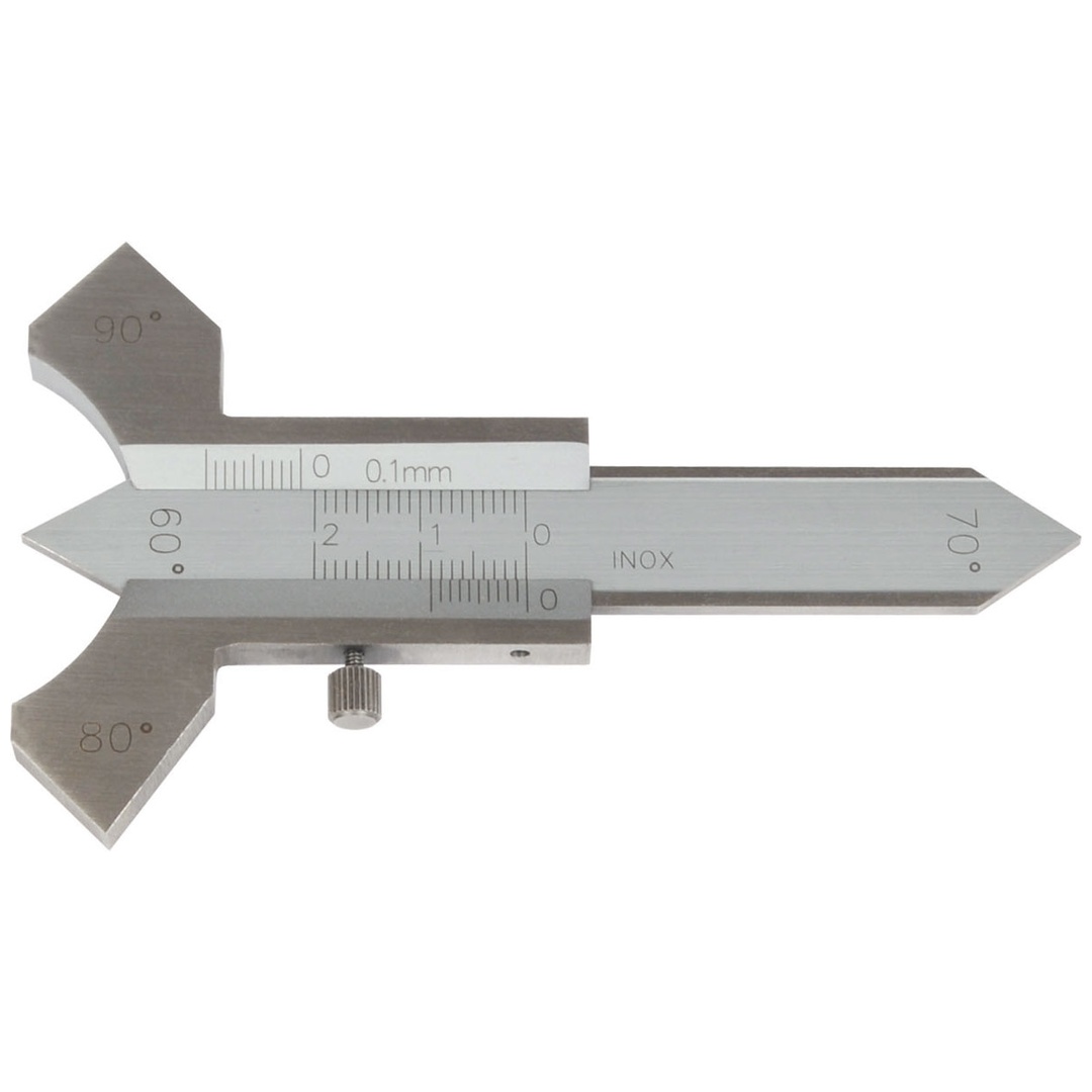ELMAG Schweißnahtlehre Präzisionsausf., Ekn. 0-20mm, Fln. 0-11mm, V-Naht 60°,70°80°90°