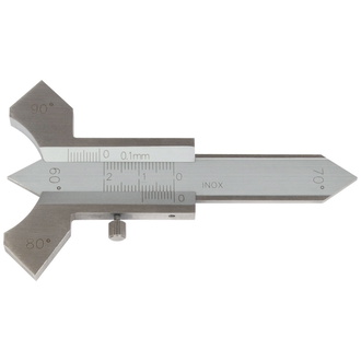 ELMAG Schweißnahtlehre 'Präzisionsausf.', Ekn. 0-20mm, Fln. 0-11mm, V-Naht 60°,70°80°90°