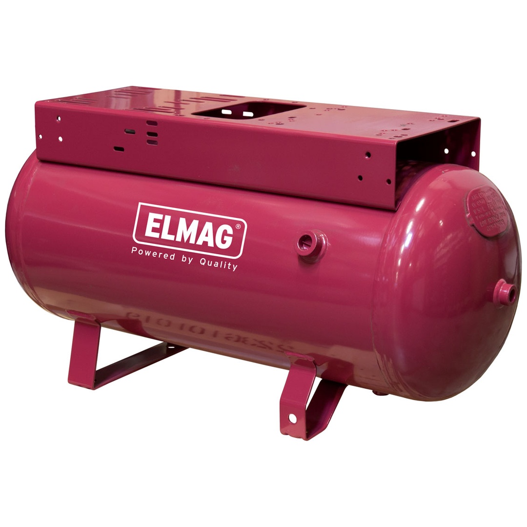 ELMAG Druckluftkessel liegend, 11 bar, EURO L 50 CE, inkl. Konsole für Motor und Aggregat, NEU: innen beschichtet