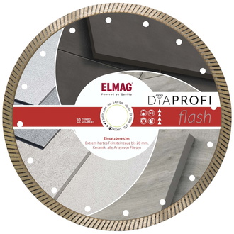 ELMAG DiaProfi-Diamantscheibe FLASH 115mm, für extrem harte Materialien, Bohrung: 22,2mm (für Trocken- und Nassschnitt)