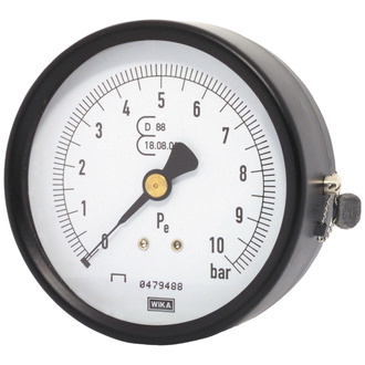 ELMAG Druckmanometer 0-10 bar 'eichfähig', Ø 80 mm, Ø 1/4' Außengewinde hinten, 1 Stk. Packung - SB