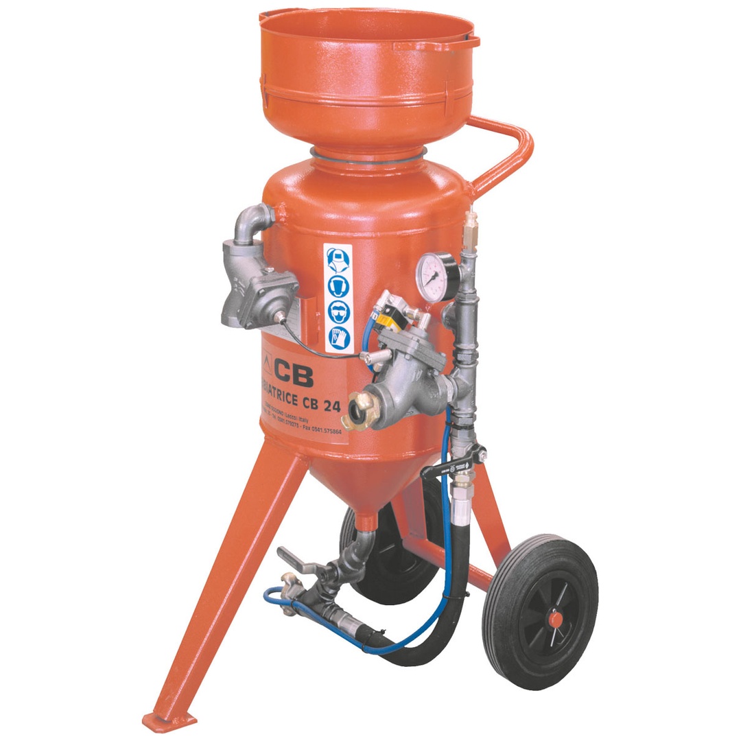 ELMAG Sandstrahlgerät Modell CB 24-F-V6, mit Schlauch 16x30mm / 10m, M06 & Start-Stop-Fernbedienung (Remote-Control)