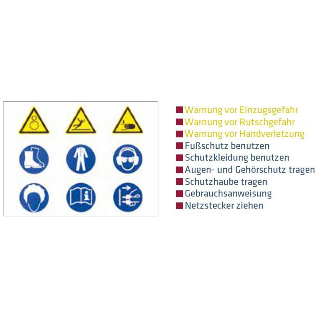 ELMAG Warnschild ALU 100x75mm, für Werkzeugmaschinen