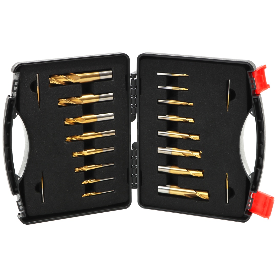 ELMAG Fräsersatz TITAN, 20-tlg., 3-20 mm, 2-und 4-Schneiden in PVC Box