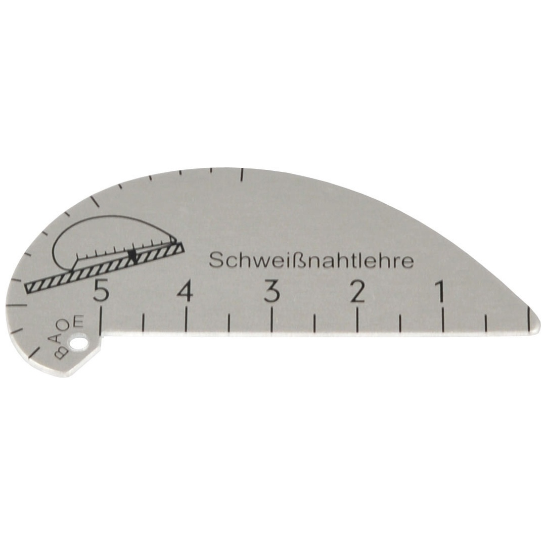 ELMAG Schweißnahtlehre ALUMINIUM, Meßbereich f. Ecknähte 2-15mm/Flachn. 0-5mm