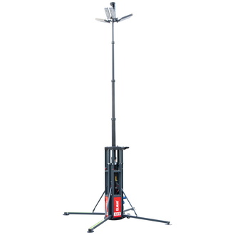 ELMAG Mobiler Pneumatik-Lichtmast K45-360, 600Watt = 85.000Lumen, 230 Volt, 4,5m ausfahrbar mit integrierter Drucklufteinheit und Radsatz und ausklapp