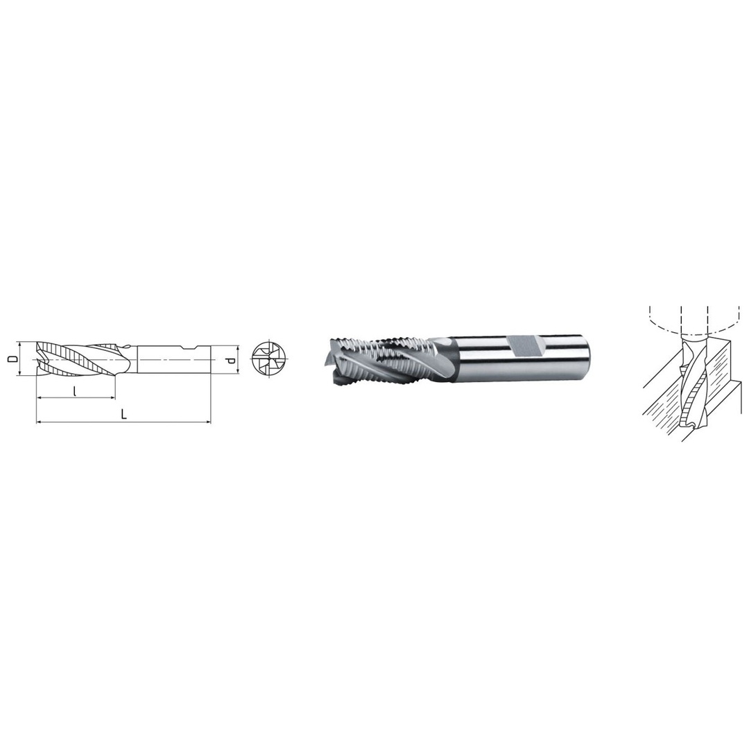 ELMAG HSS Co8-Schaftfräser DIN 844, Ø 15,0 mm (kurz), Art.Nr. 72509