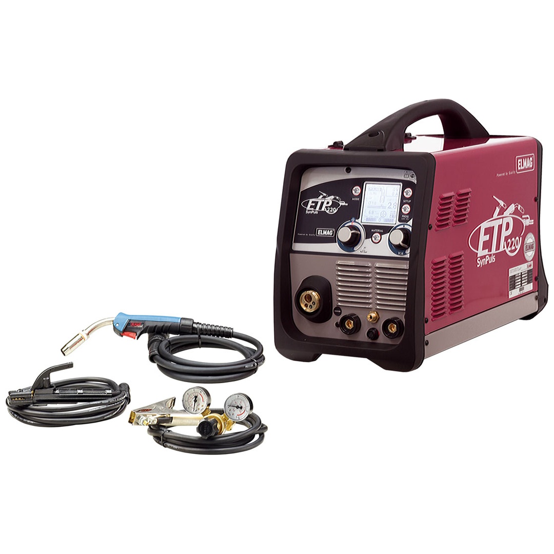 ELMAG Multifunktions-Schweißinverter, tragbar - STAHL-SET, Mod. ETP 220 SynPuls - STAHL-SET MAG SG2 (1.5125)