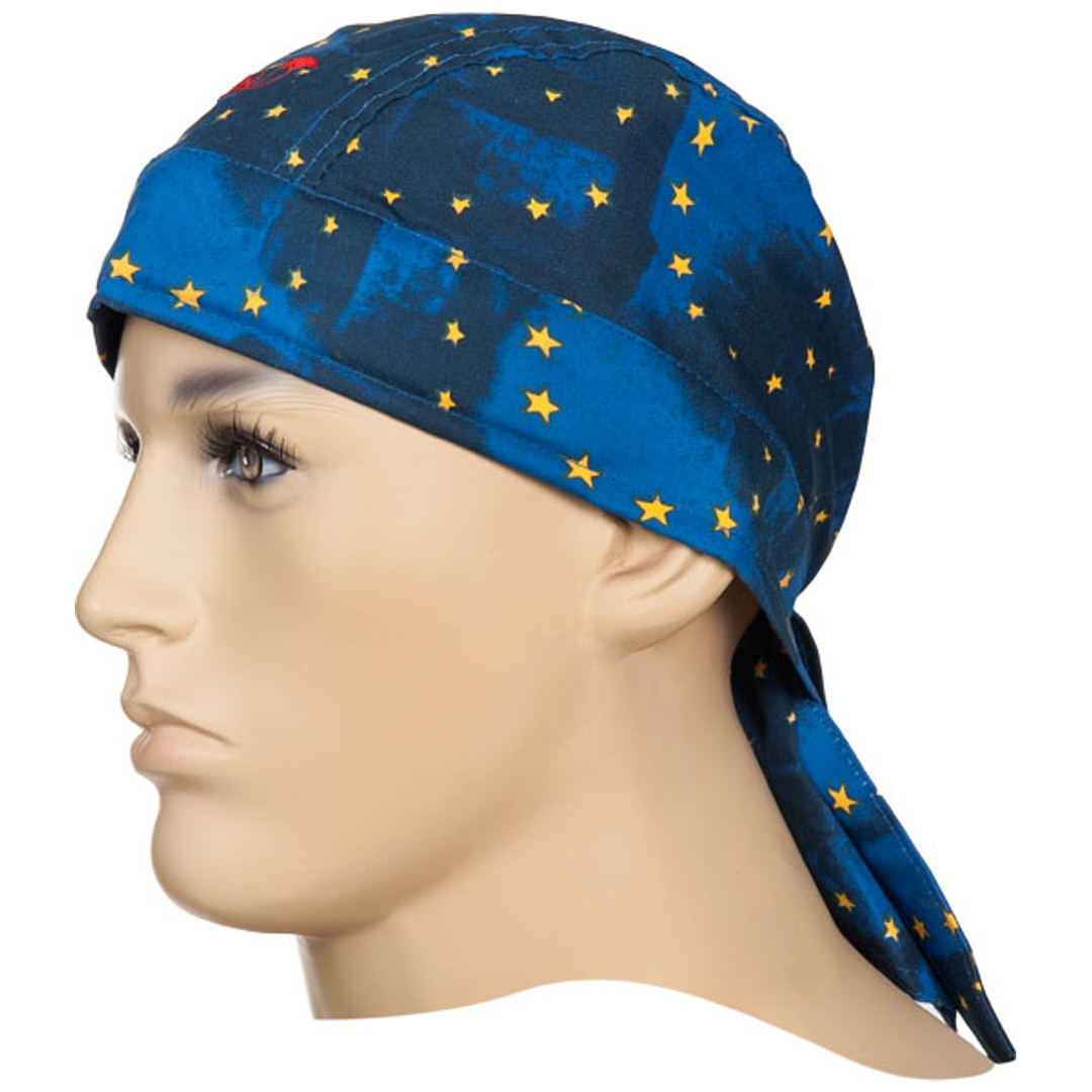 ELMAG Hitzekopfschutz Bandana EU flag WELDAS 23-3609, aus Baumwolle, KopfØ 46-68 cm