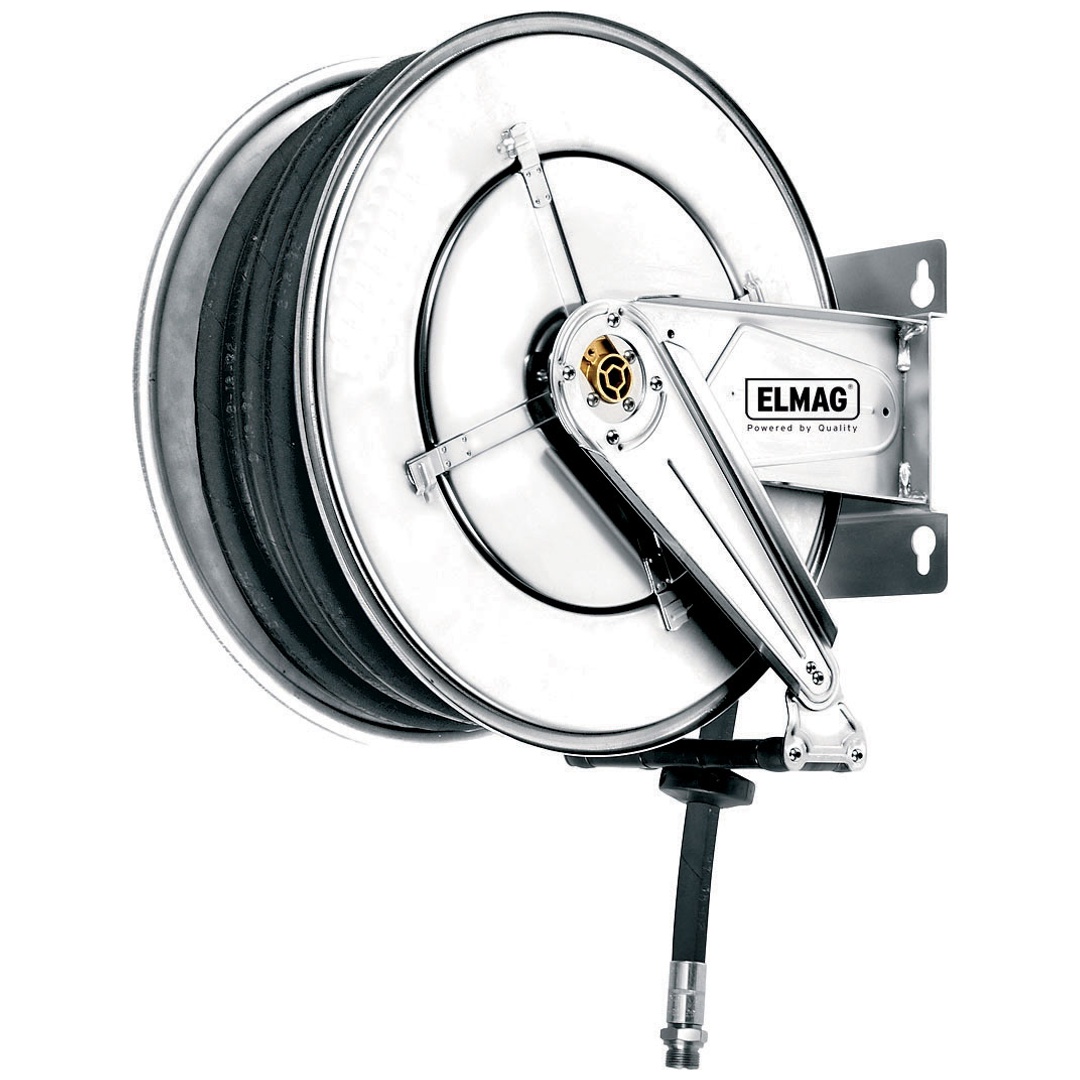 ELMAG INDUSTRIE Schlauchaufroller Edelstahl 532/32, für Wasser 130°C, 20 m, 3/8, 200 bar