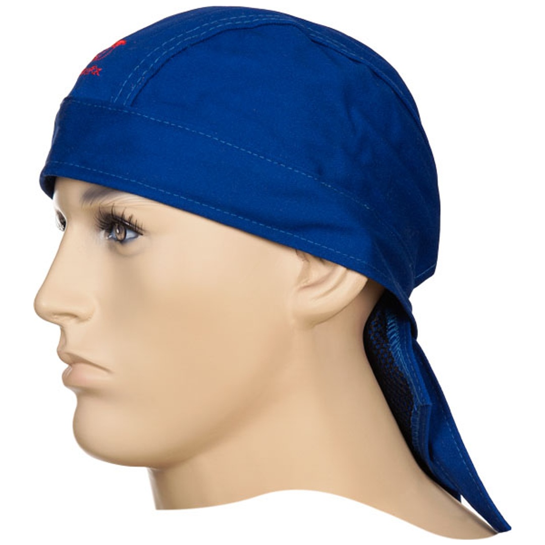 ELMAG Hitzekopfschutz Bandana blau WELDAS 23-3612, aus Baumwolle, KopfØ 46-68 cm, feuerhemmend