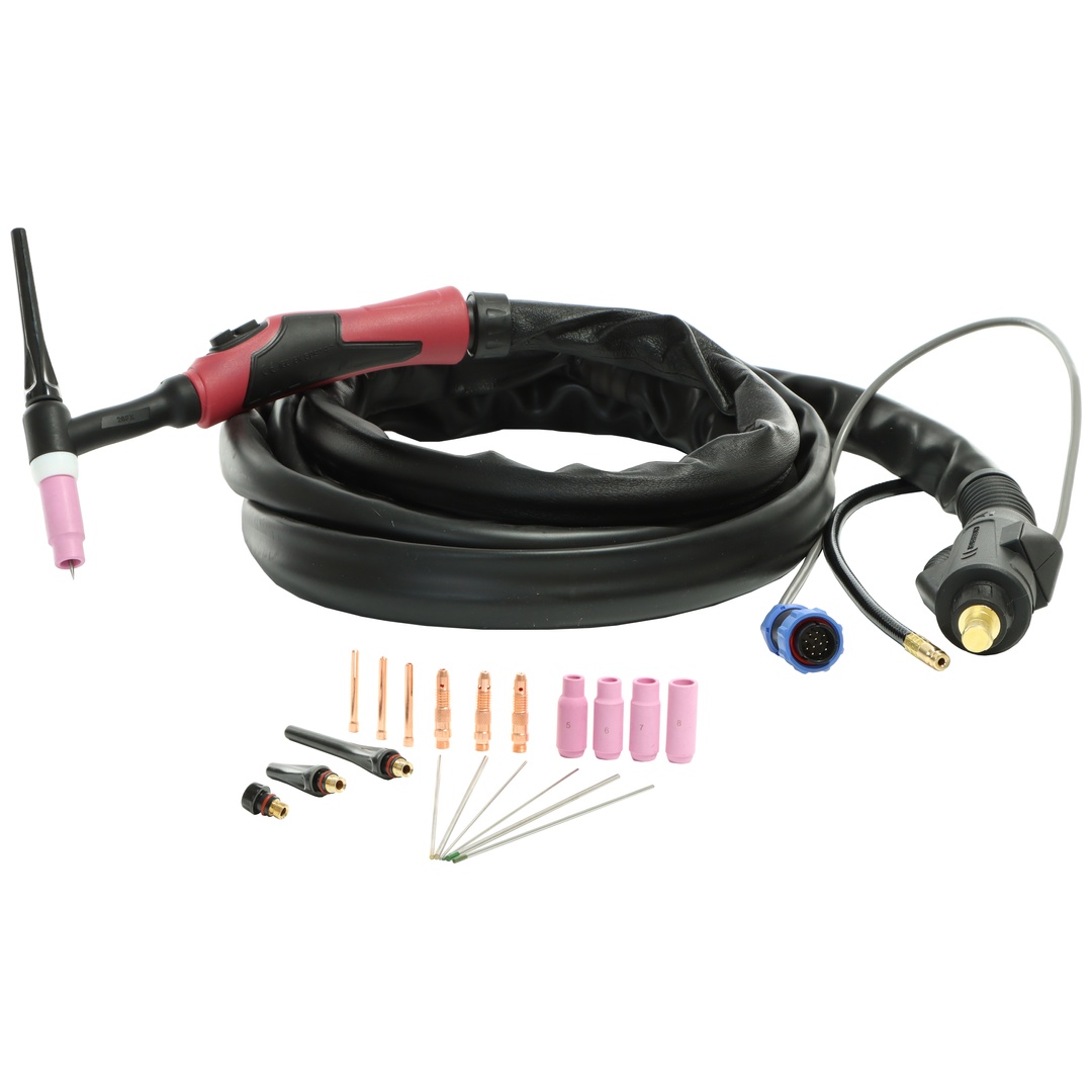 ELMAG WIG-Schlauchpaket SRC 26/4m - FLEX - HF U/D (3DT) flexibler Kopf, gasgekühlt, SteckerØ 13mm 35/50mm² inkl. UP/DOWN Leistungsregelung am Handgrif