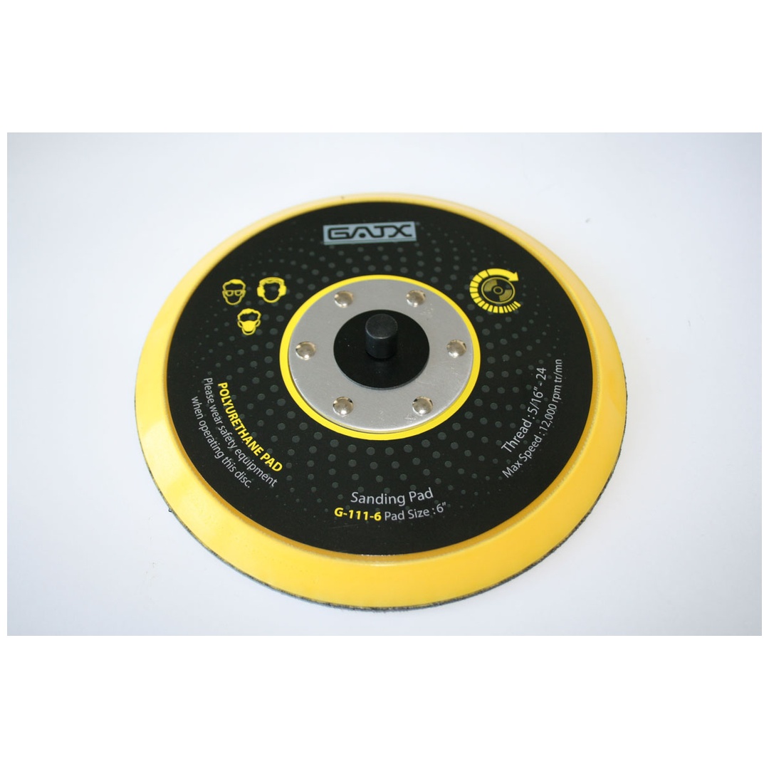 ELMAG Schleifteller Ø 150 mm, WEICH, ungelocht, Klett, Gewinde 5/16