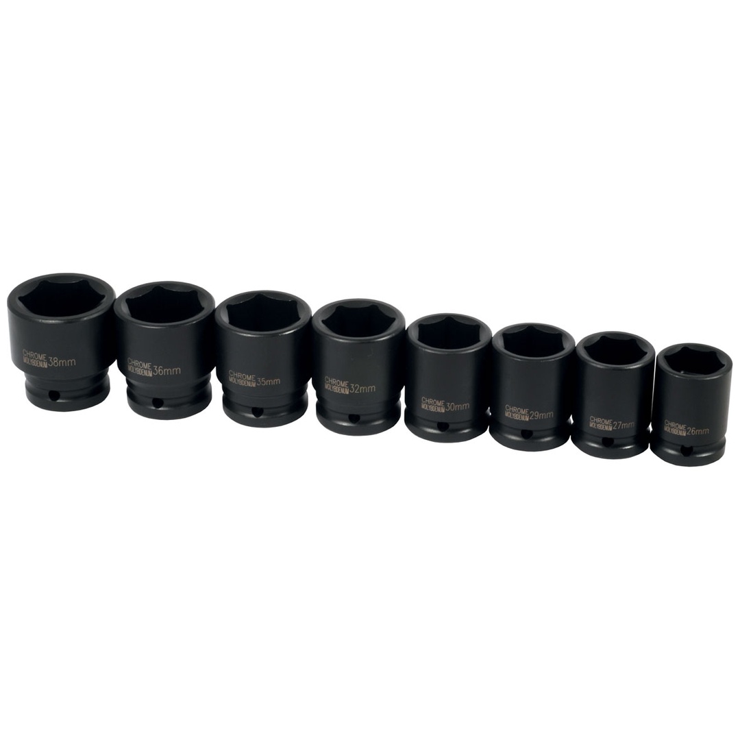 ELMAG Schlagnussen-Satz 3/4, 8-tlg., SW 26,27,29,30,32,35,36,38 mm, in Metallbox