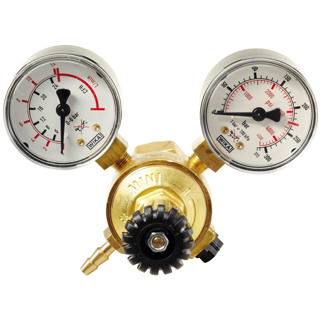 ELMAG Druckregler Argon/Co2 Serie MINI, mit 2 Manometer Ø 50mm, 1 Stk. Packung - SB