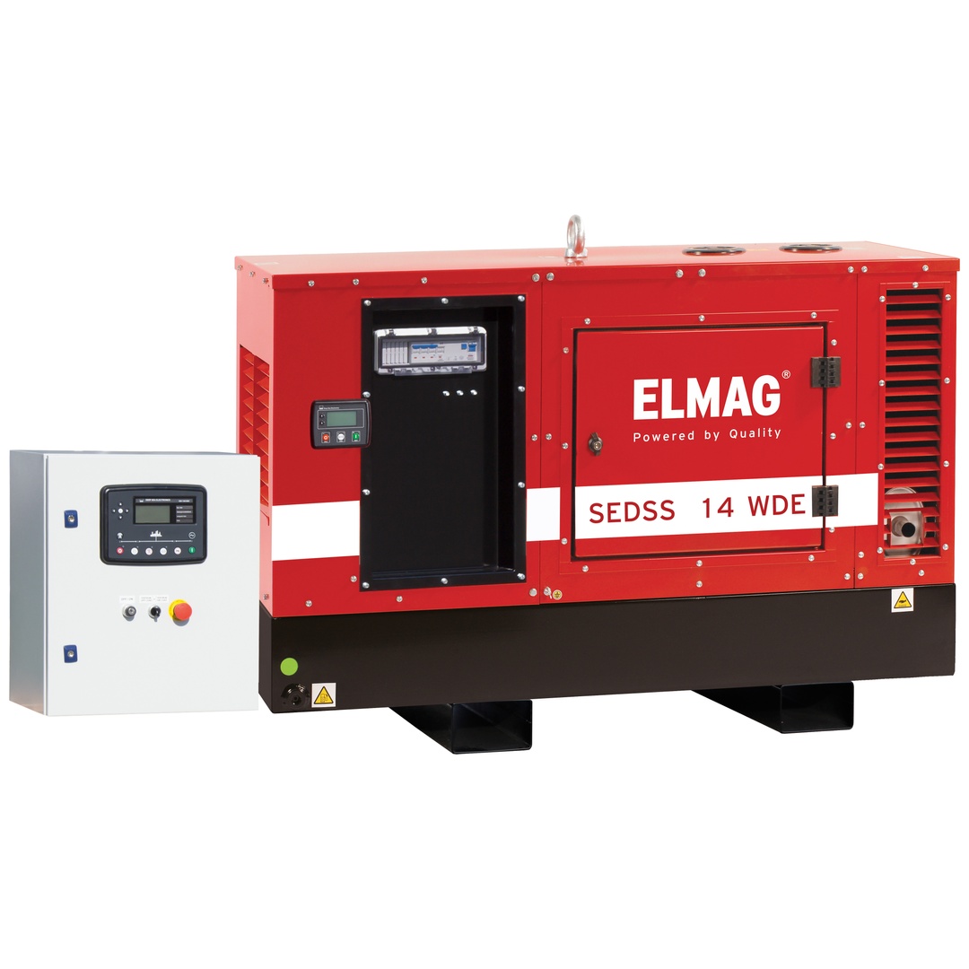 ELMAG Notstrom-Komplettpaket SEDSS 34WDE-ASS DIESEL-Stromerzeuger mit KUBOTA V3300  Motor, (super-schallgedämmt) inkl. Start-Stop-Automatik bei Netzau