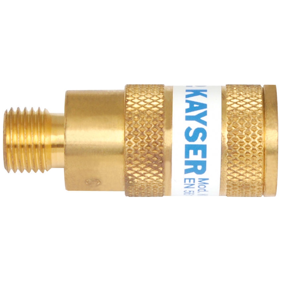 ELMAG Sauerstoff-Kupplung, AG 1/4 zu Handgriff inkl. autom. Gassperre nach EN 561