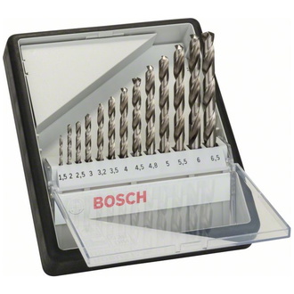 Bosch 13-tlg. Metallbohrer-Set, Robust Line, HSS-G, 135°, 1,56,5 mm