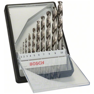 Bosch 10-tlg. Metallbohrer-Set, Robust Line, HSS-G, 135°, 110 mm