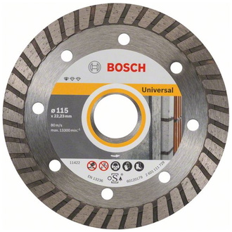 Bosch Diamanttrennscheibe Standard for Universal Turbo, 115x22,23x2x10 mm, 10er-Pack