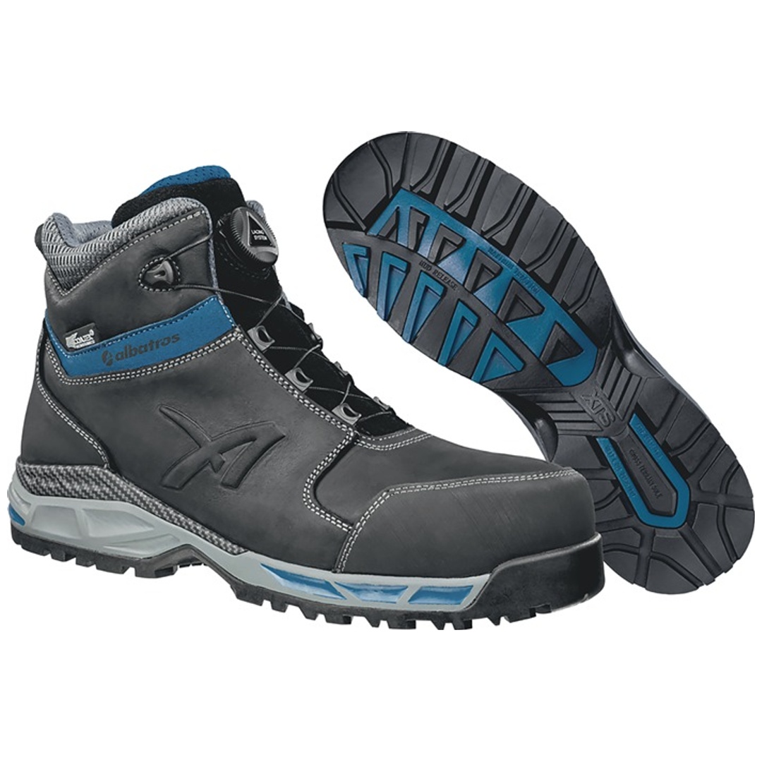 Albatros Sicherheitshalbschuh TOFANE BLACK QL CTX MID S3 ESD WR HRO SRC Gr. 46 schwarz/blau