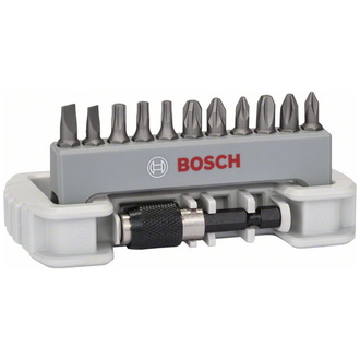 Bosch Schrauberbit-Set Extra-Hart, 11-tlg., PH, PZ, T, S, 25 mm, Bithalter