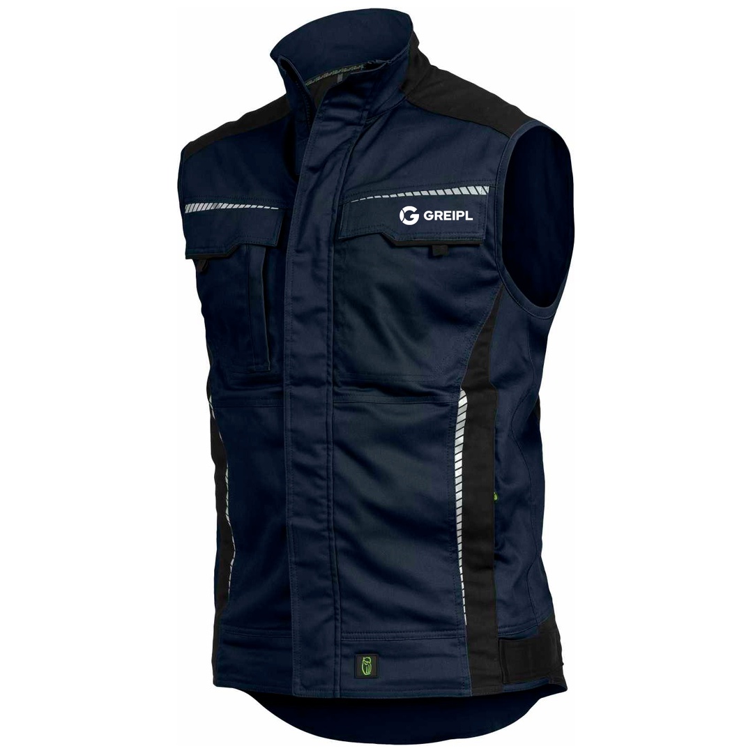 Leibwächter Weste FLEXV Gr. XL marine/schwarz mit GREIPL Druck