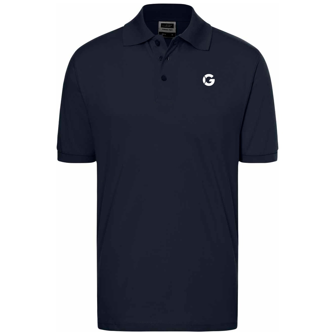 James & Nicholson Poloshirt JN070 195g/qn Gr. XL navy mit GREIPL Brust- und Nackenlogo