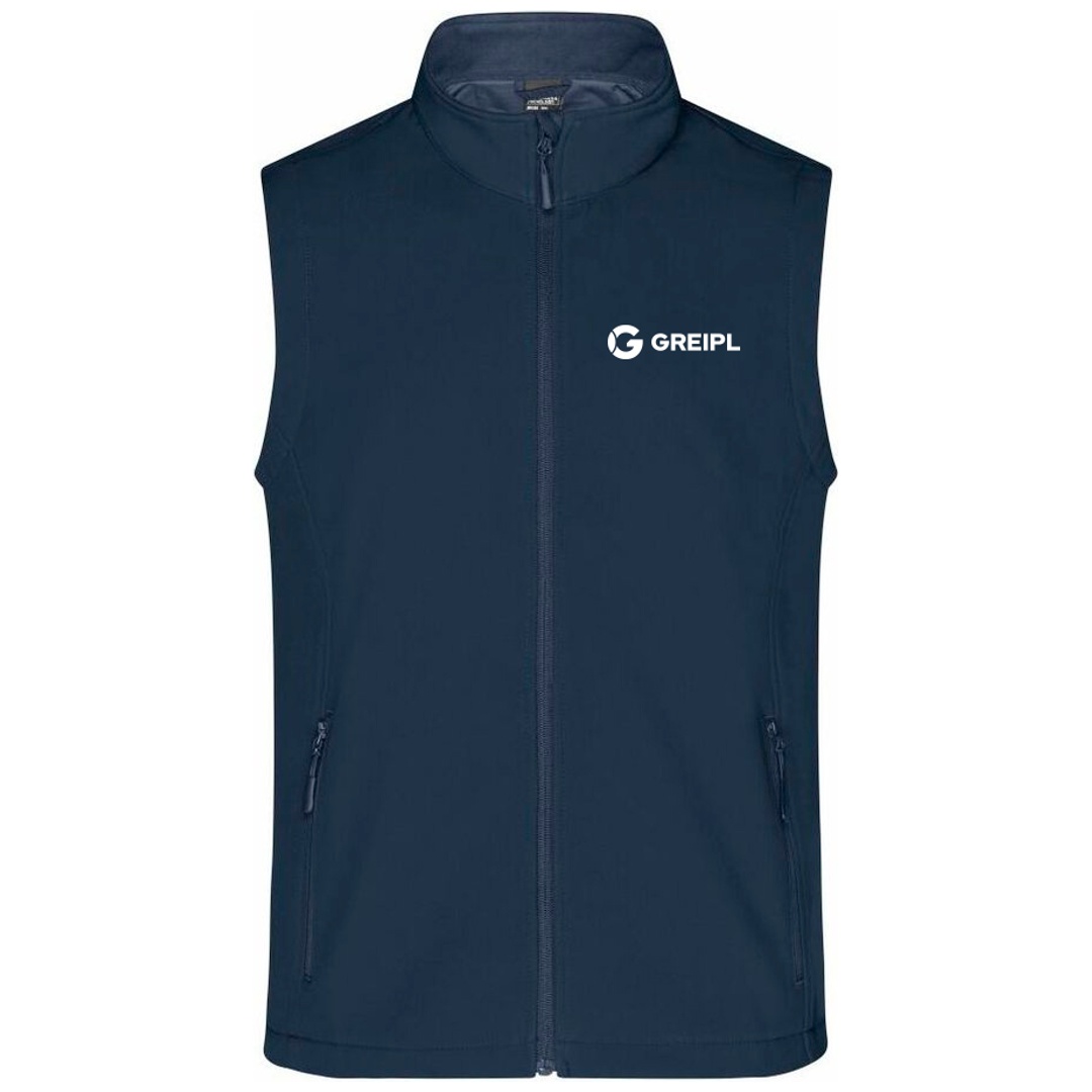 James & Nicholson Softshellweste JN1128 280g/qn Gr. 2XL navy/navy mit GREIPL Brustlogo