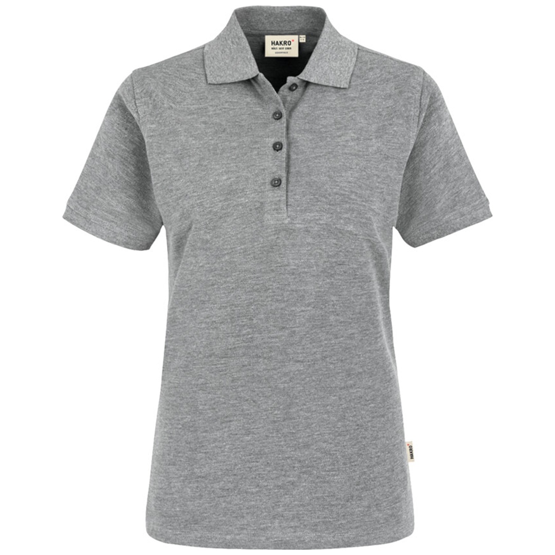 HAKRO Poloshirt Classic Damen #110  Gr. M grau-meliert