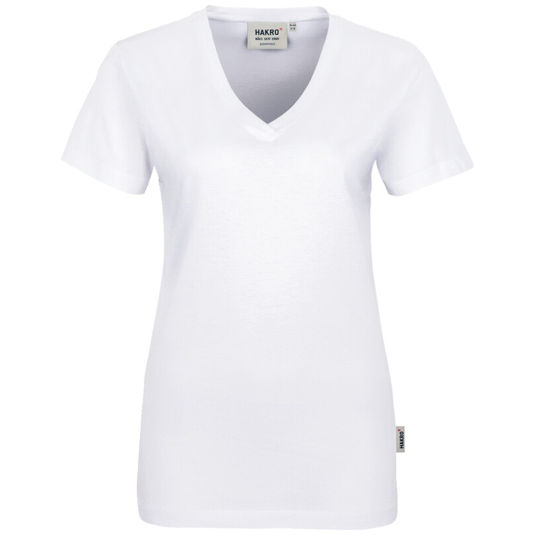 HAKRO V-T-Shirt Classic Damen #126 Gr. S weiß