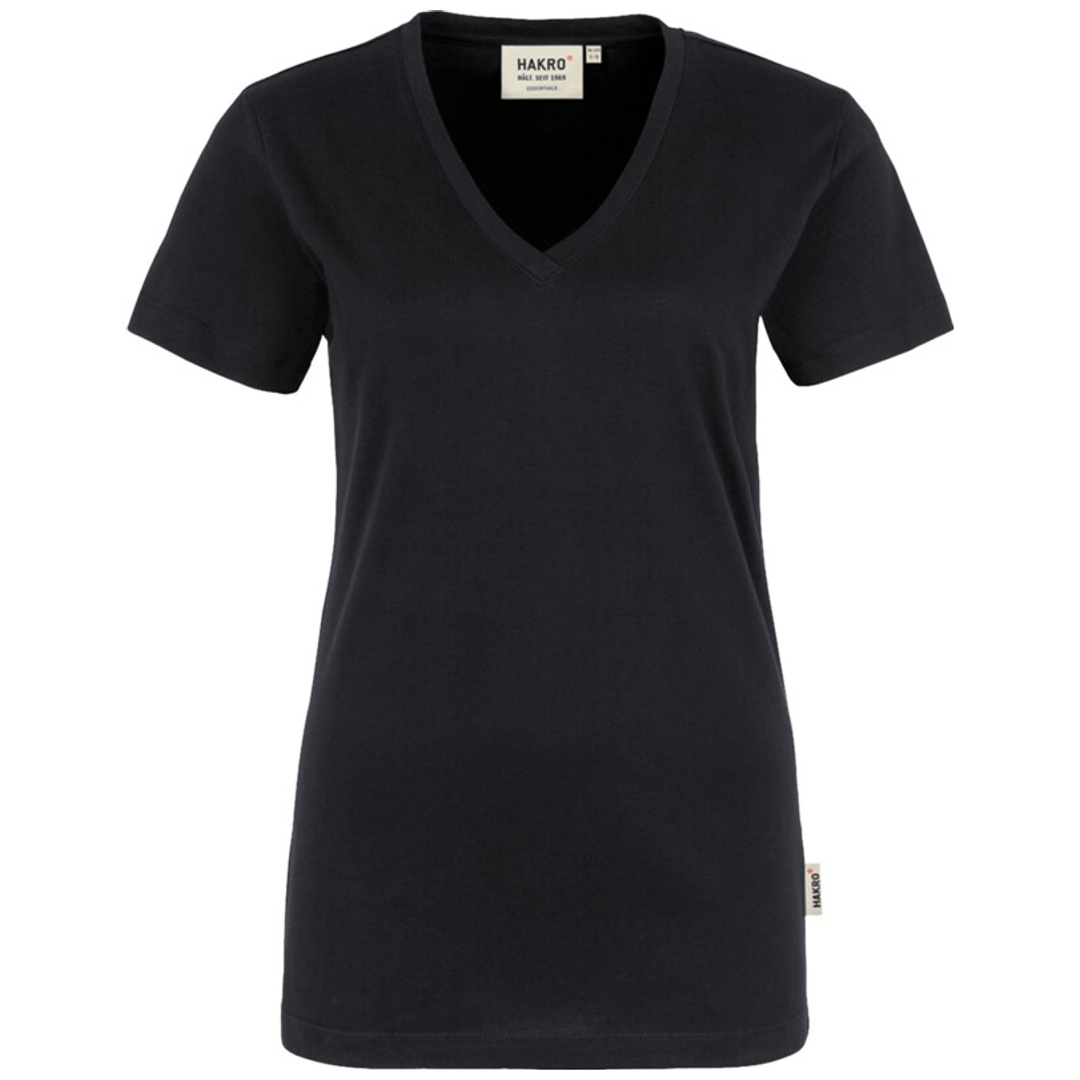 HAKRO V-T-Shirt Classic Damen #126 Gr. L schwarz