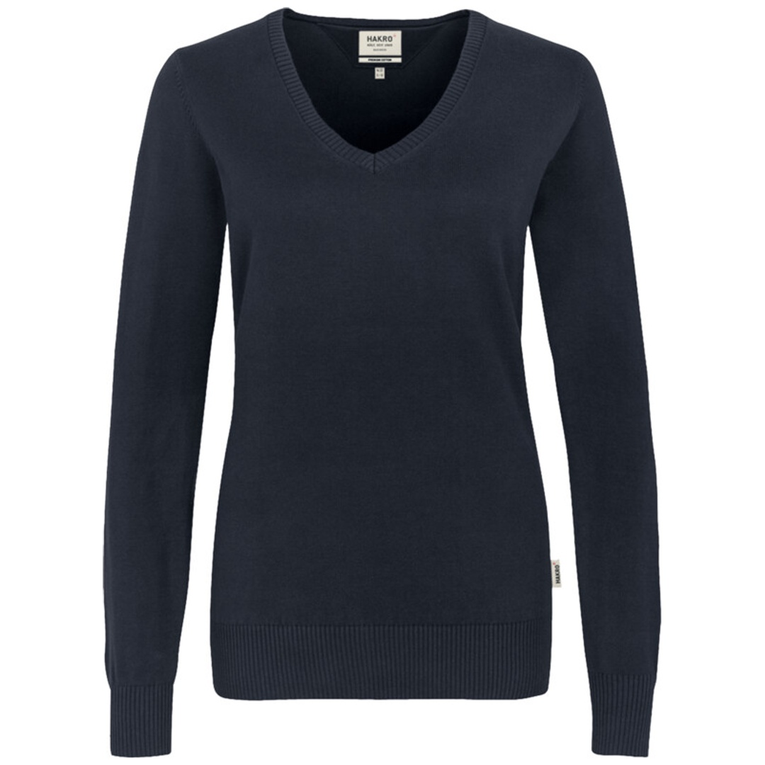HAKRO Damen V-Pullover Premium-Cotton #133 Gr. M tinte
