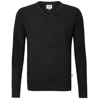 HAKRO Herren V-Pullover Merino Wolle #144 Gr. XS schwarz