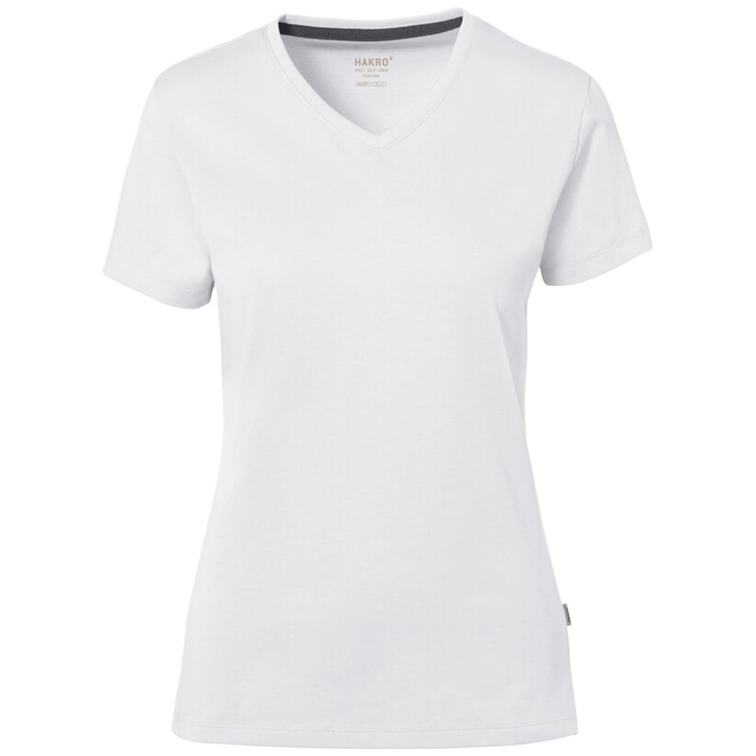 Hakro Damen V-Shirt Cotton Tec #169 Gr. S weiß