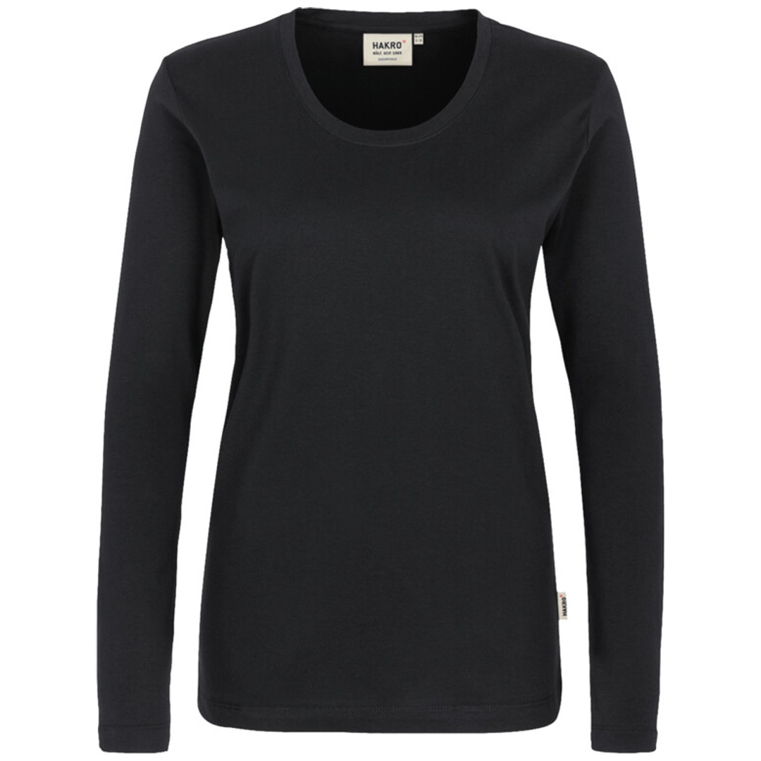 Hakro Damen Longsleeve Classic #178 Gr. M schwarz