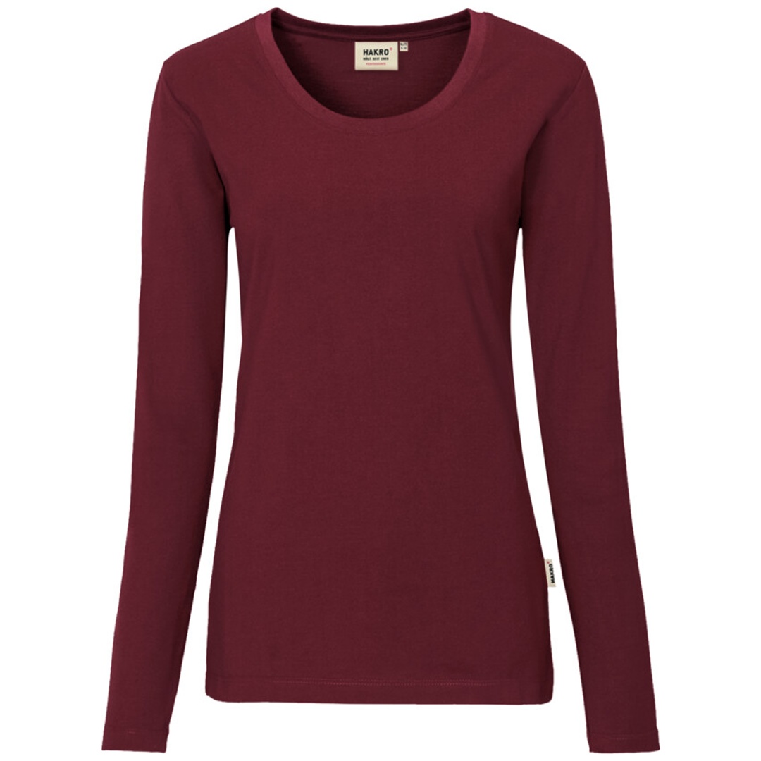 HAKRO Damen-Longsleeve Performance #179 Gr. XS weinrot