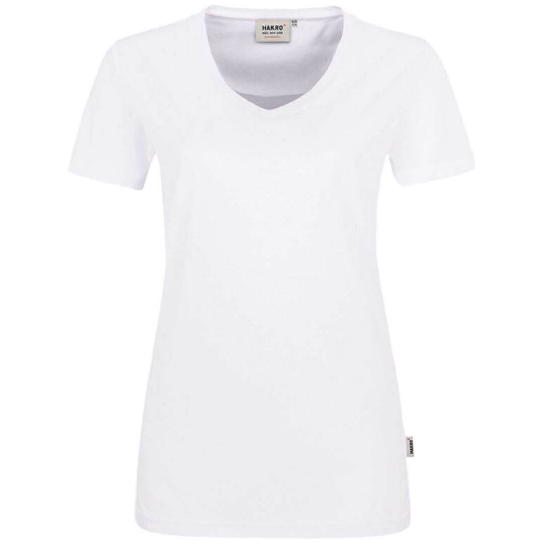 HAKRO V-T-Shirt Mikralinar Damen #181 Gr. S weiß