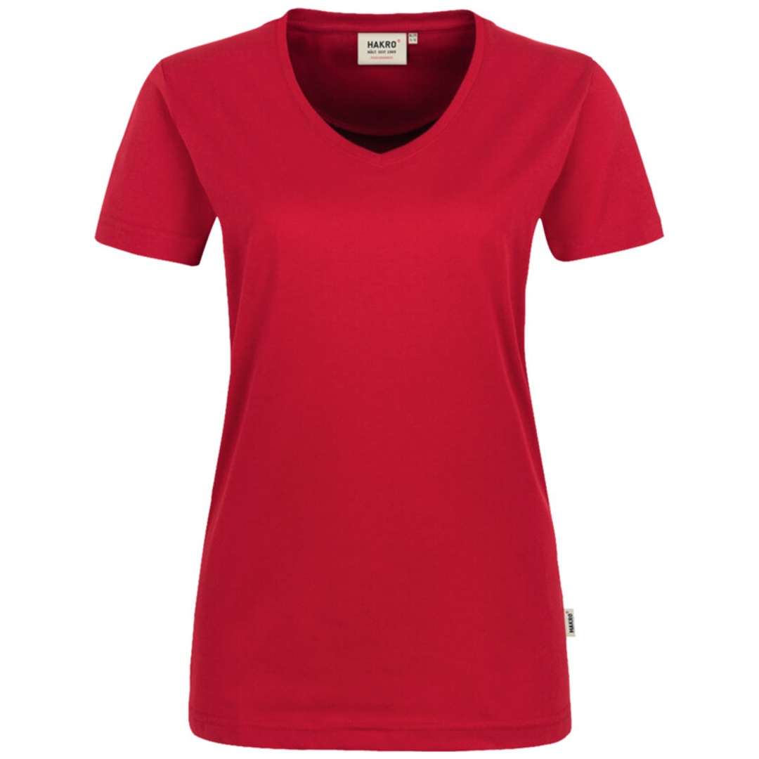HAKRO V-T-Shirt Mikralinar Damen #181 Gr. S rot