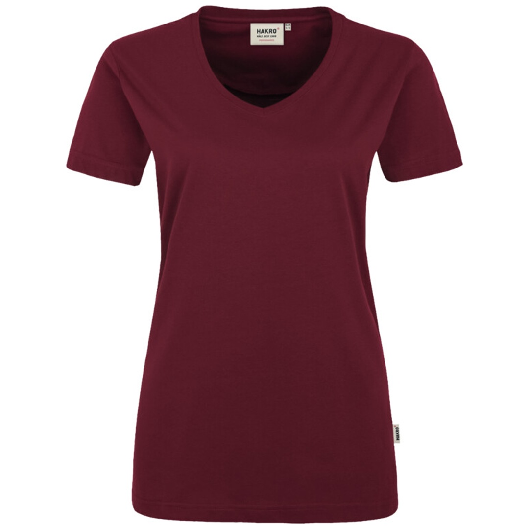 HAKRO V-T-Shirt Mikralinar Damen #181 Gr. 2XL weinrot