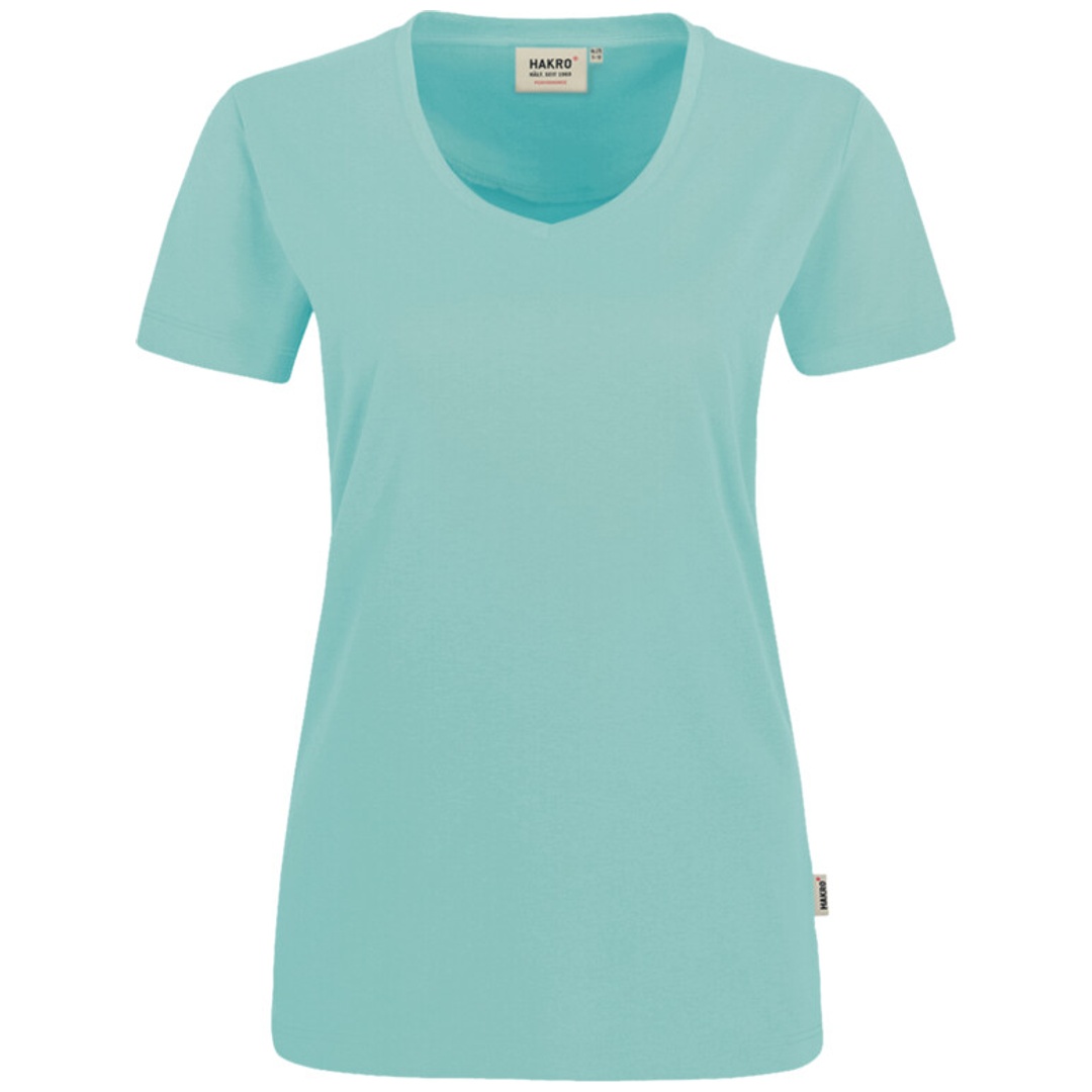 HAKRO V-T-Shirt Mikralinar Damen #181 Gr. L eisgrün