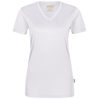 Hakro Damen V-T-Shirt Coolmax #187 Gr. S weiß