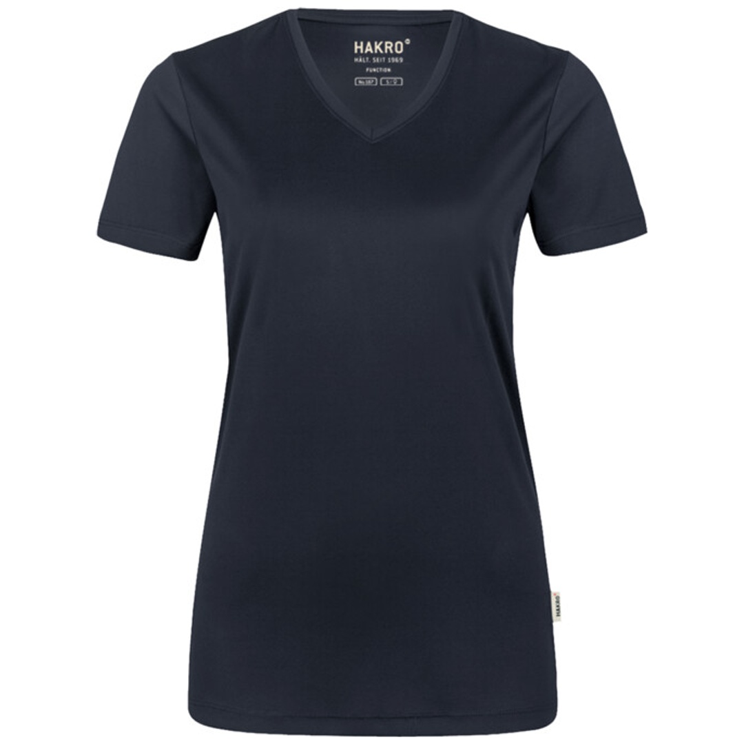 Hakro Damen V-T-Shirt Coolmax #187 Gr. M tinte