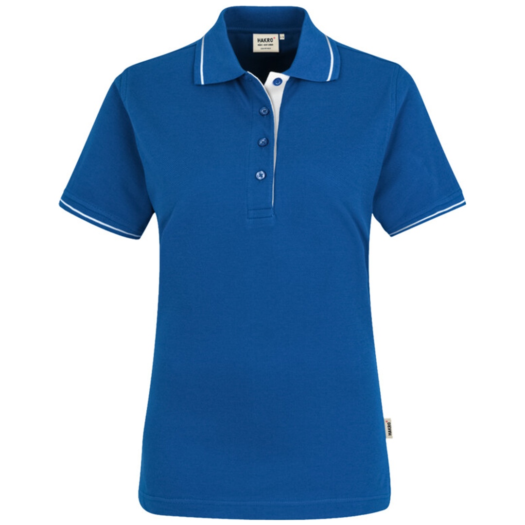 HAKRO Poloshirt Casual Damen #203 Gr. 2XL königsblau/weiß