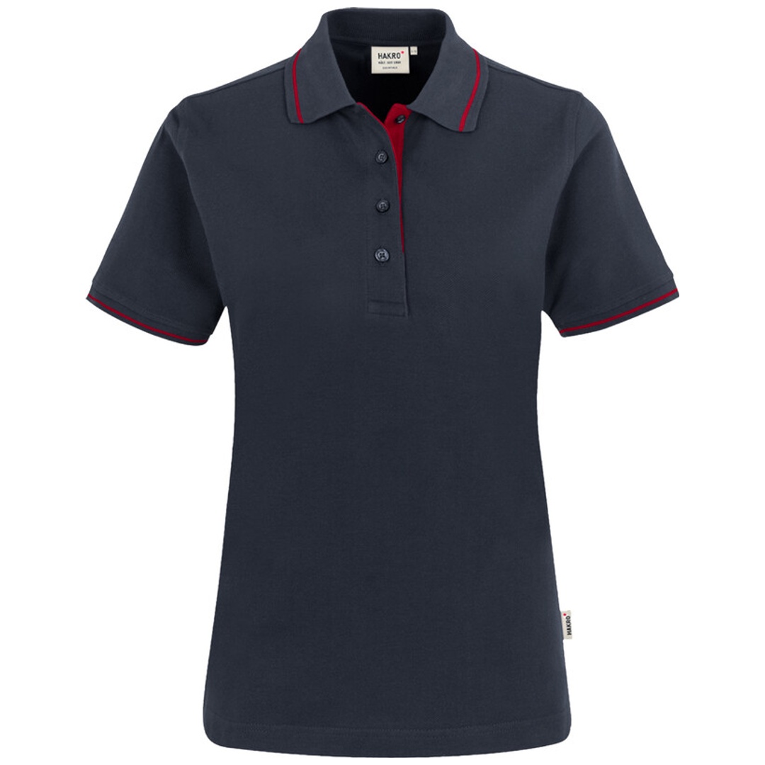 HAKRO Poloshirt Casual Damen #203 Gr. XS tinte/rot