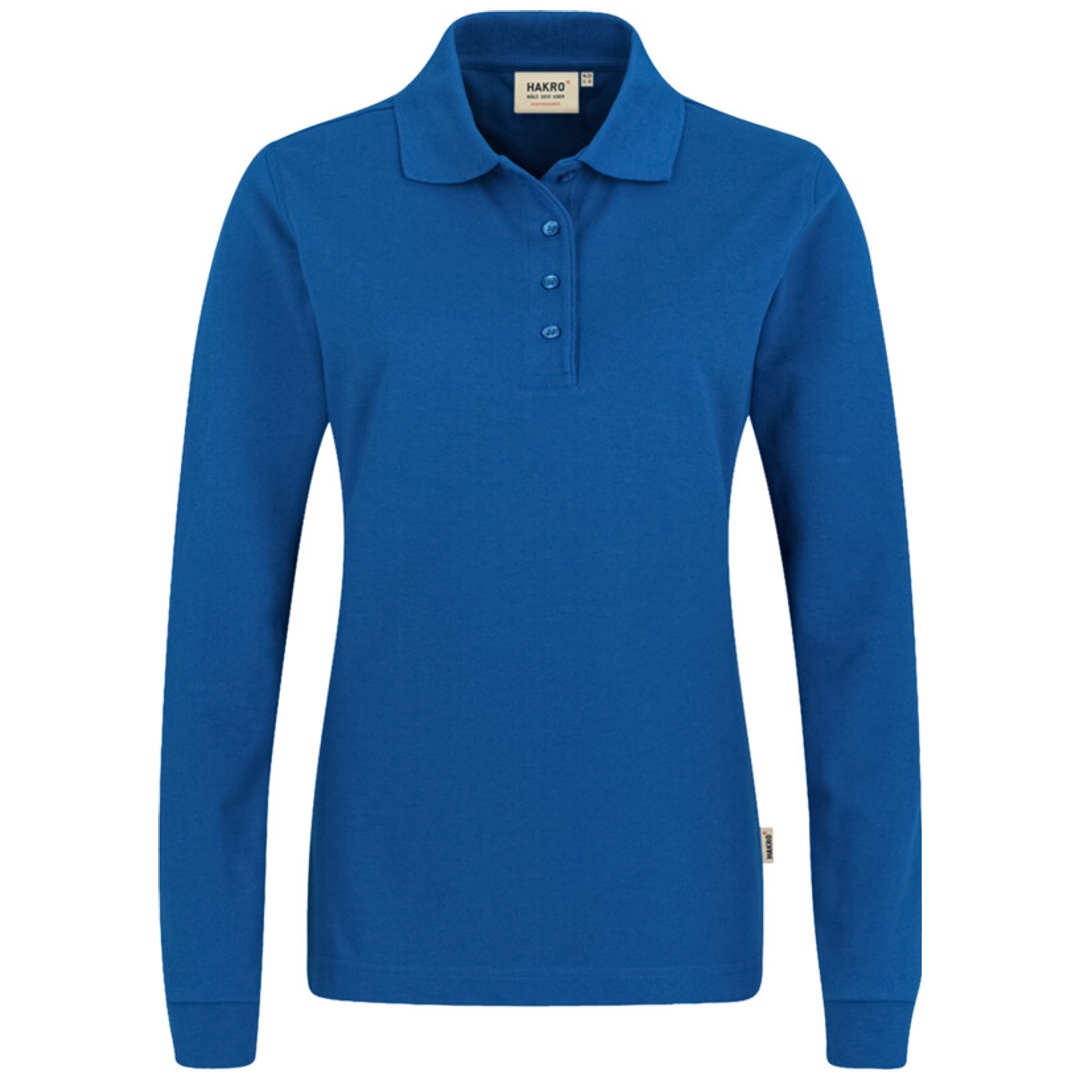 HAKRO Longsleeve Poloshirt Performance Damen #215 Gr. L royalblau