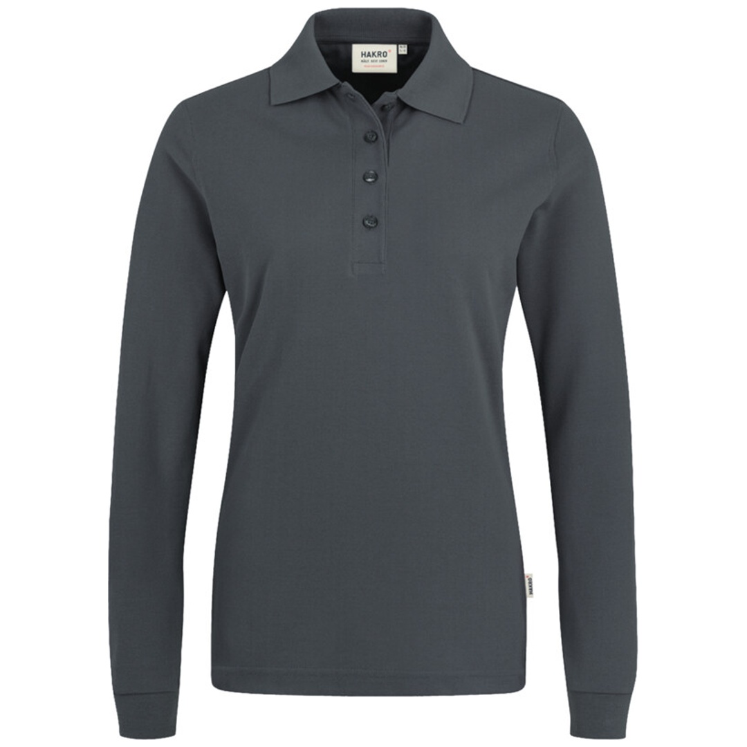 HAKRO Longsleeve Poloshirt Performance Damen #215 Gr. 6XL anthrazit