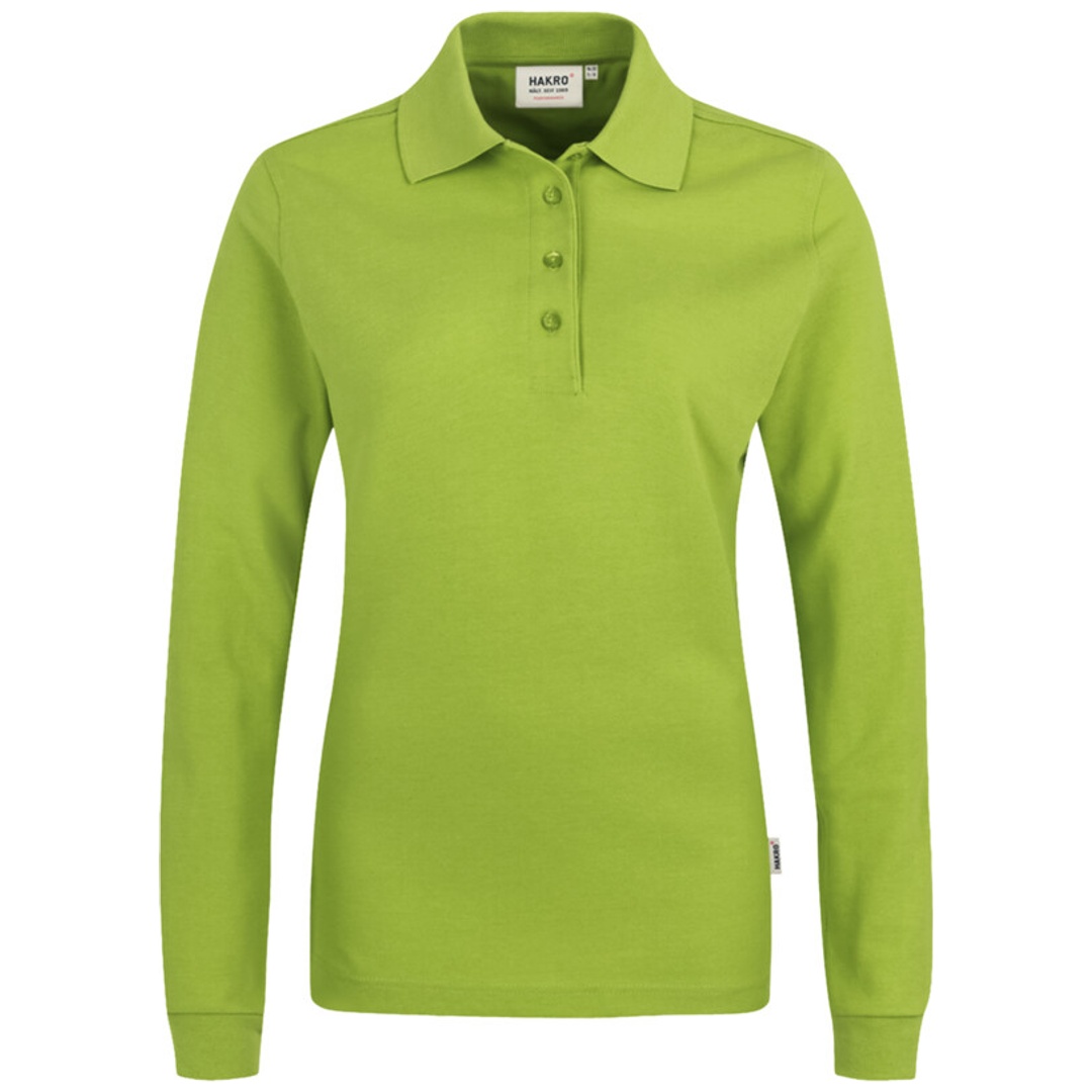 HAKRO Longsleeve Poloshirt Performance Damen #215 Gr. XS kiwi