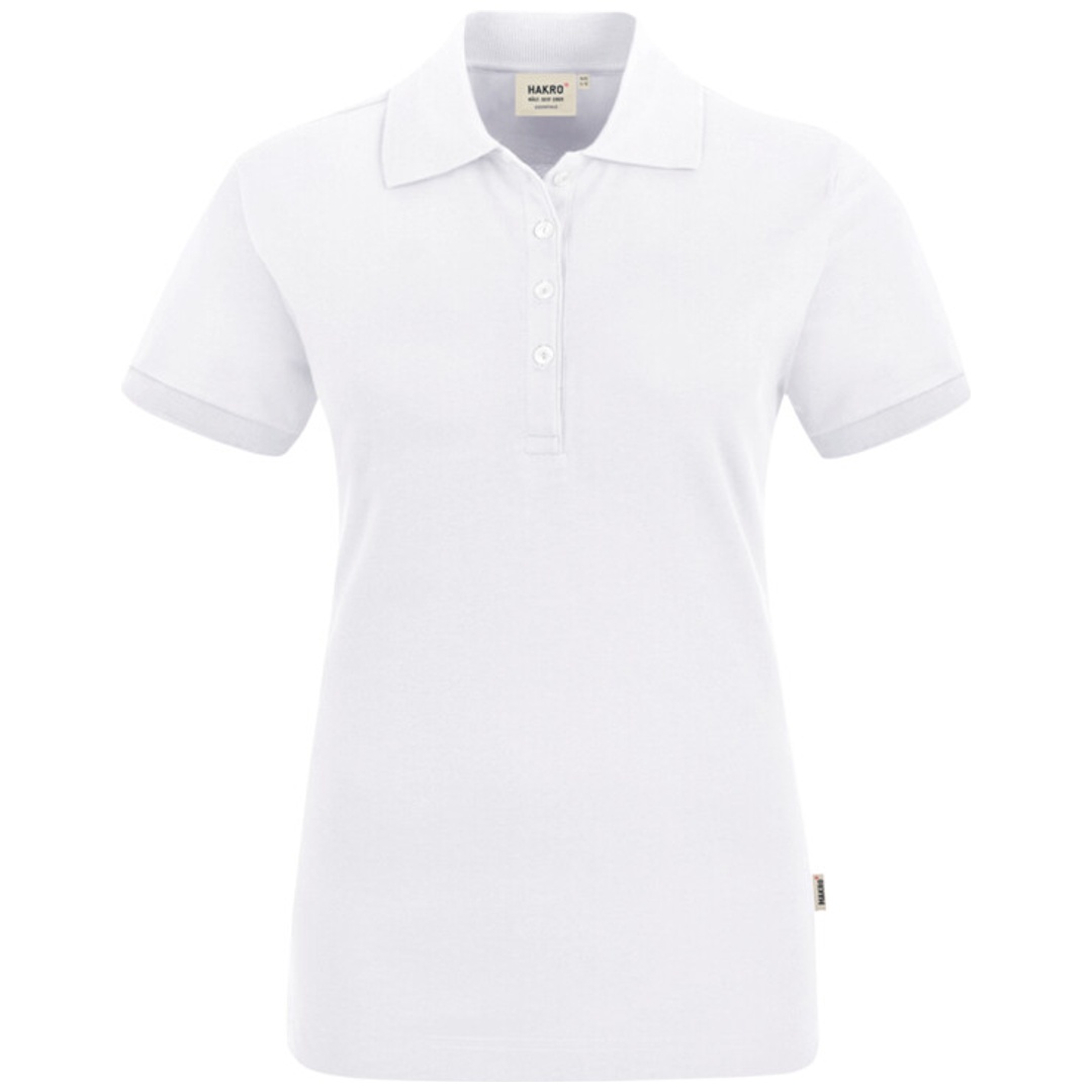 HAKRO Poloshirt Stretch Damen #222 Gr. L weiß