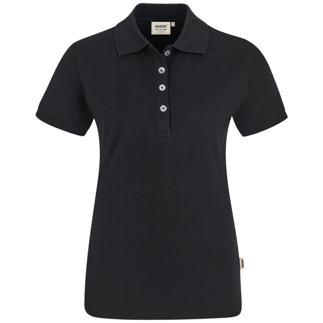 HAKRO Poloshirt Stretch Damen #222 Gr. L schwarz